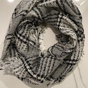 Gray Plaid Infinity Scarf
